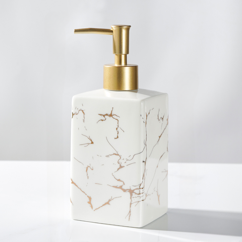 Marmor Keramik Seifen- & Shampoo-Dispenser - Modernes Design | Karnz