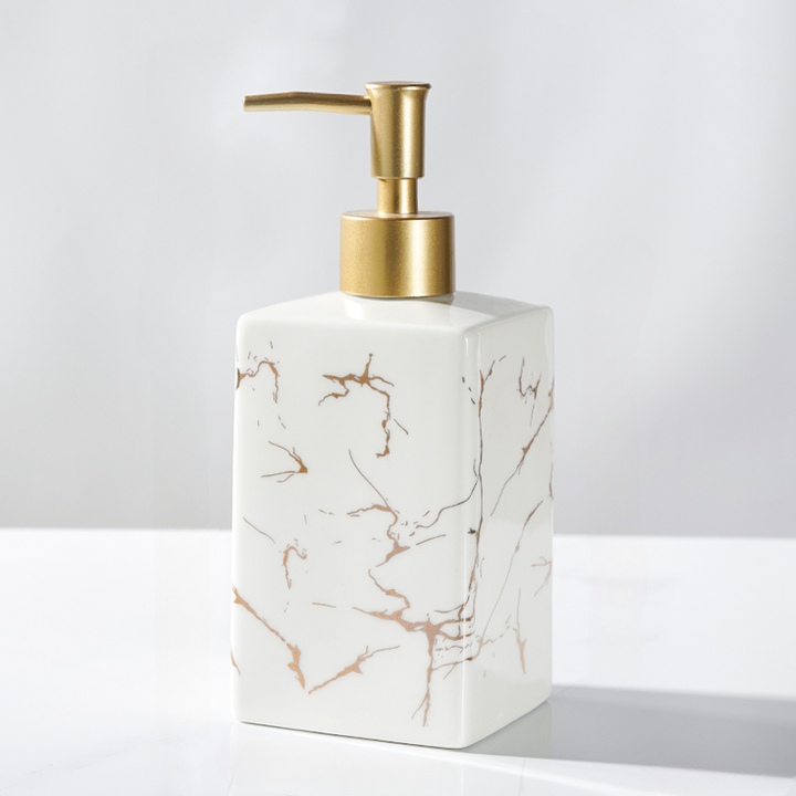 Marmor Keramik Seifen- & Shampoo-Dispenser - Modernes Design | Karnz