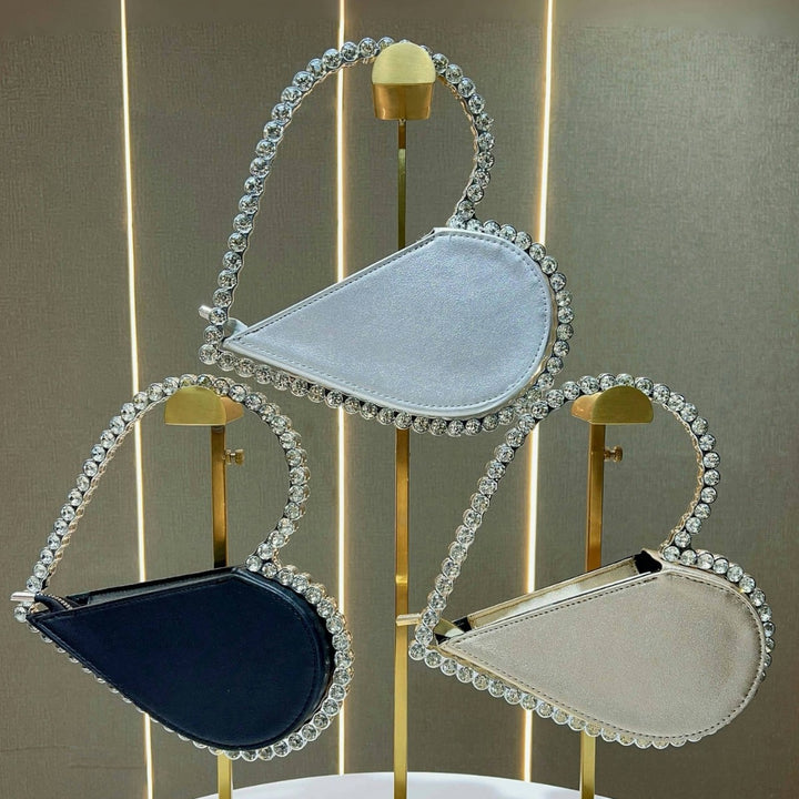 Herzförmige Strass-Handtasche