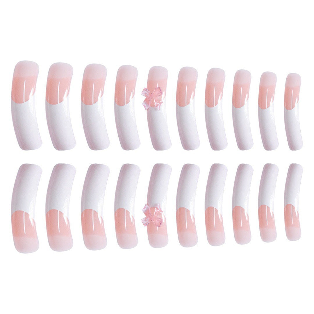 Elegante mit Schleifen verzierten Acryl-Presse-Nägel Karnz