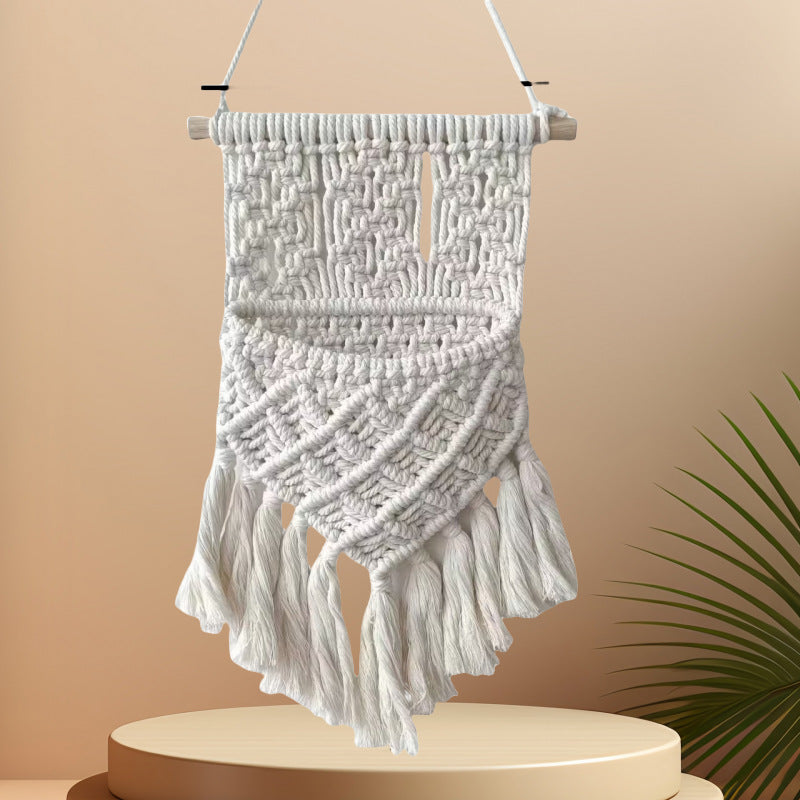 Wandmontierter Macramé Pflanzer Karnz