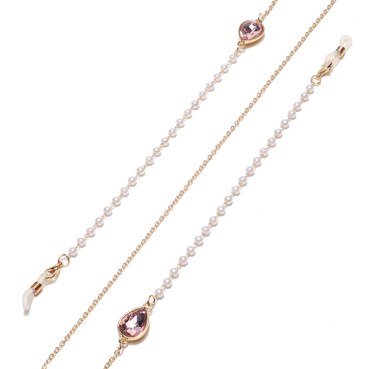 Elegante Perlen- und Kristall-Brillen Kette Karnz