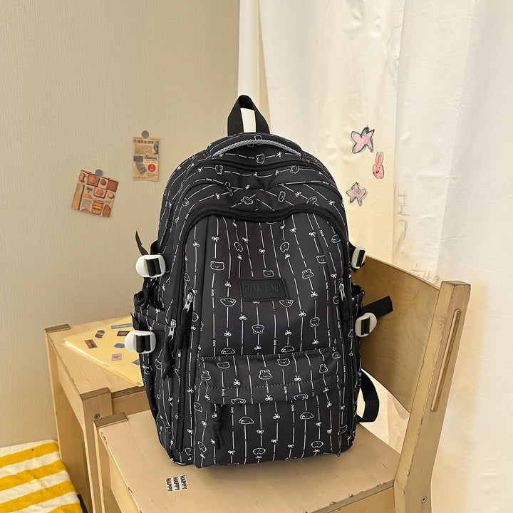 Stylischer Grafikdruck-Schulrucksack