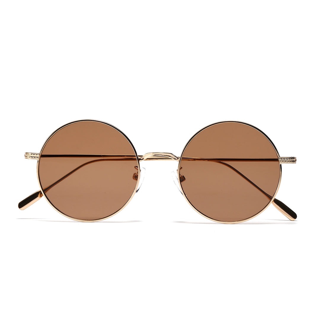 Damen runde modische Sonnenbrille mit glamourösem Rahmen Karnz