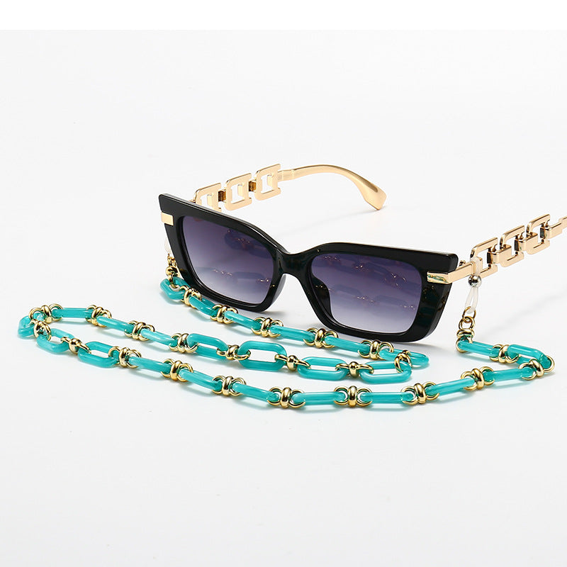 Fashion Cat-Eye Sonnenbrille mit eleganter Kette Karnz