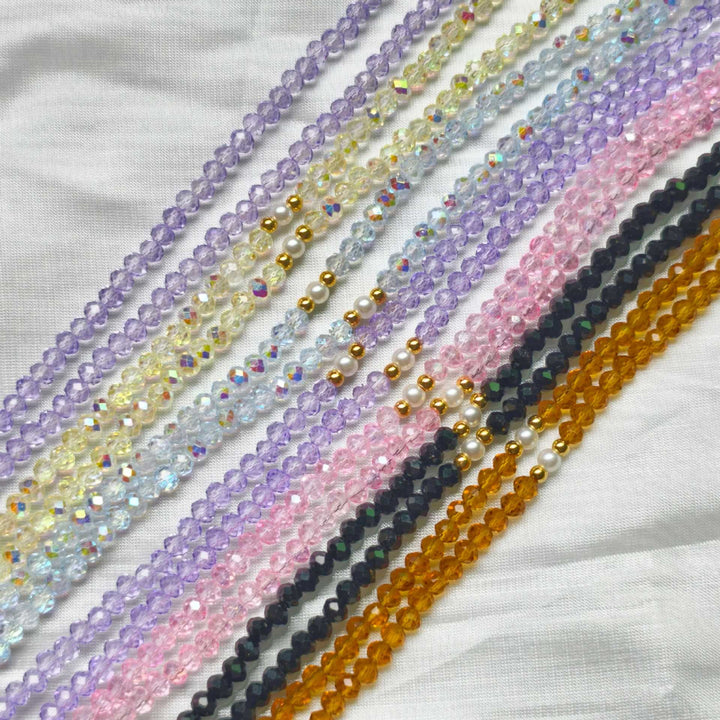 Elegante Brillenhalterkette mit Bunten Perlen Karnz