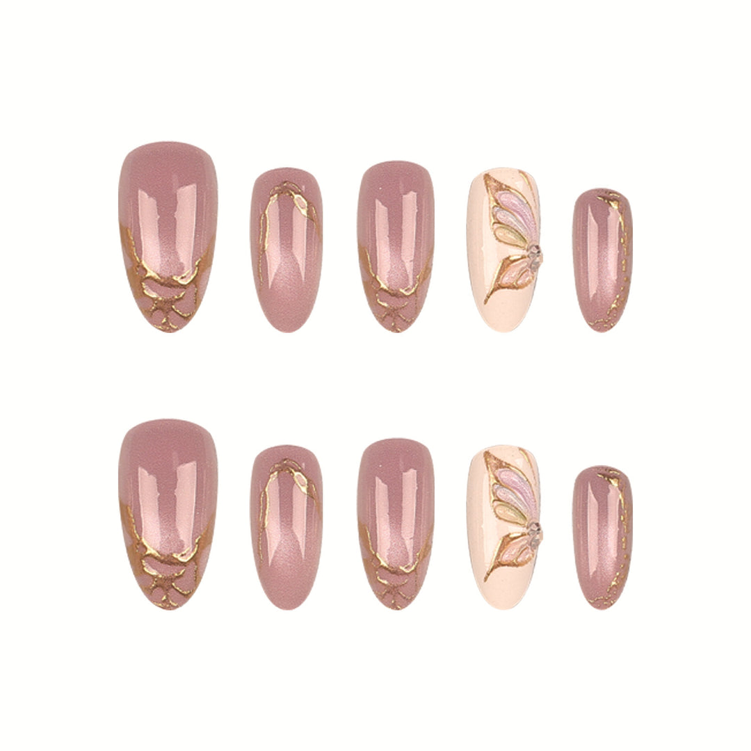 Blumeninspiriertes Press-On Nagelspitzen Set