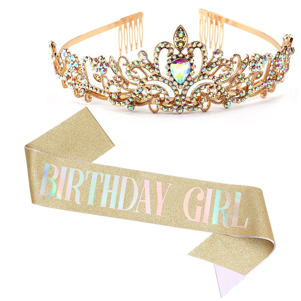 Damen Festliche Tiara mit schimmernden Strasssteinen Karnz
