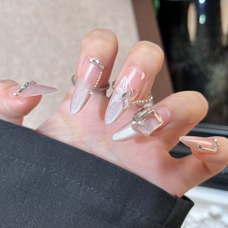 Elegantes Press-On-Nagelset mit Glitter- und Glanzfinish Karnz