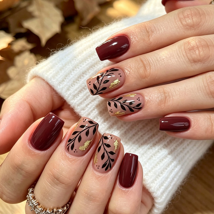 Künstlerische Herbst-inspirierte Nagelkunst Karnz