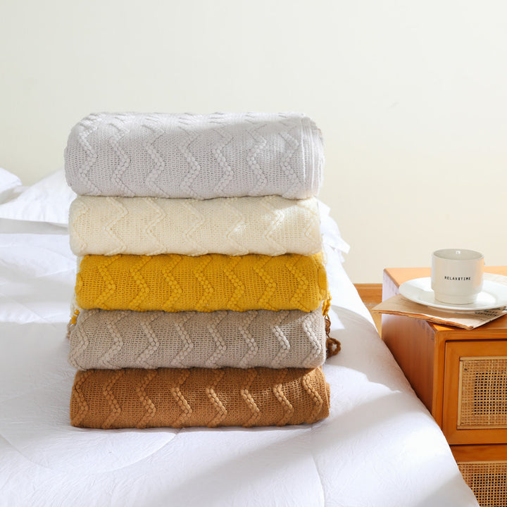 Gemütliche gestrickte Wurfdecke