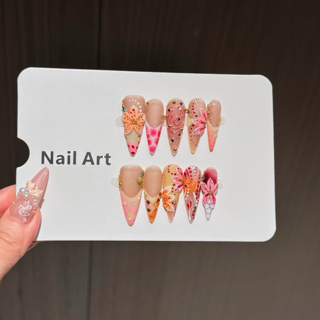 Dekorative florale Nagelkunst Sammlung