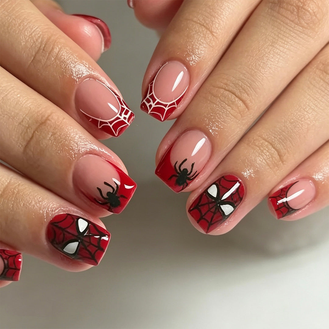 Spider Web Halloween Nagelkunst Erweiterungen Karnz