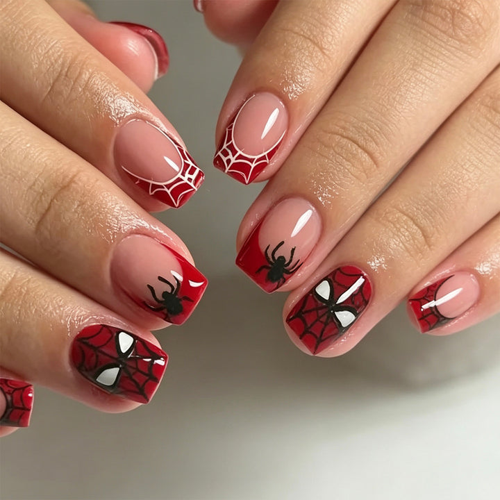 Spider Web Halloween Nagelkunst Erweiterungen Karnz