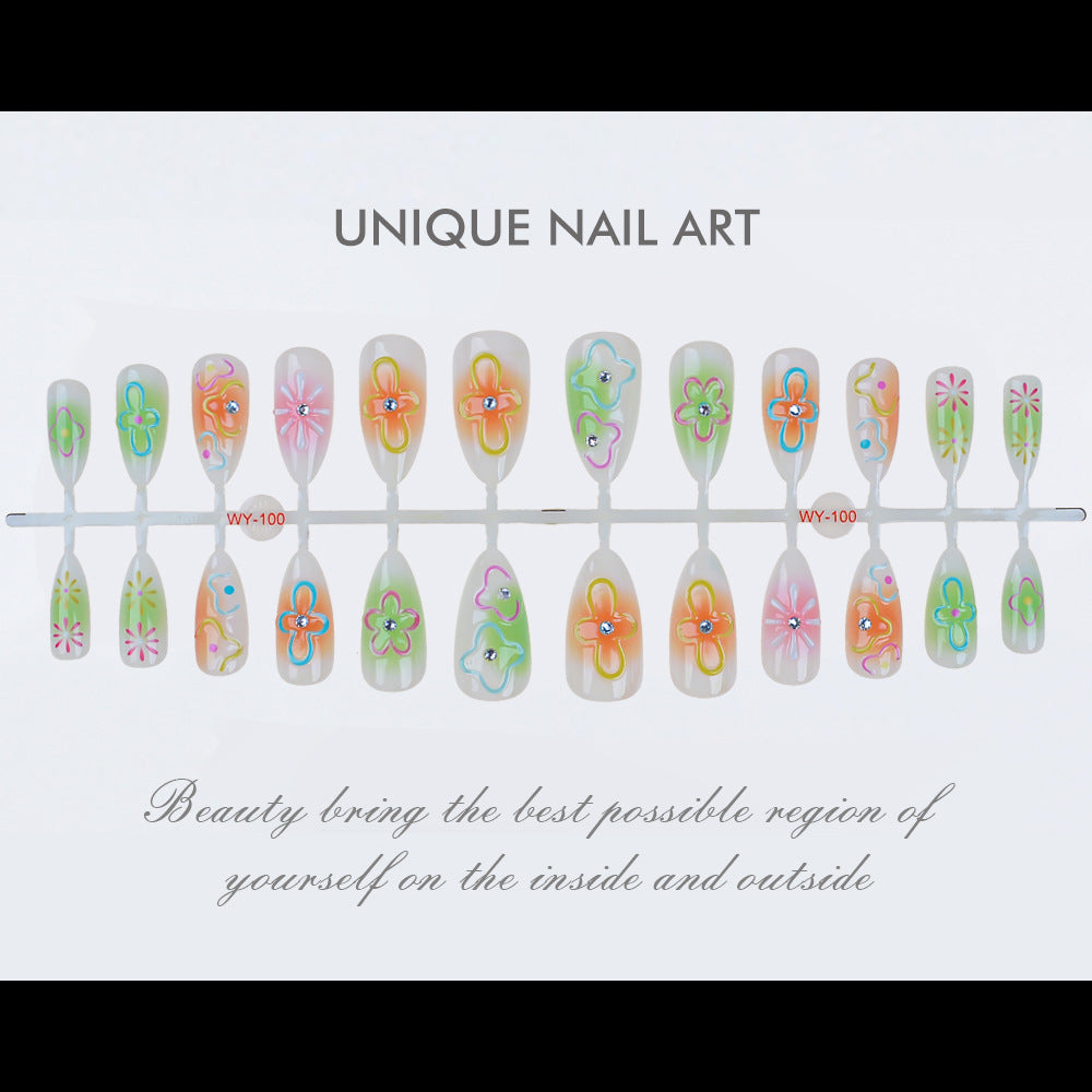Künstlerisches Floral Press-On Nails Kit Karnz