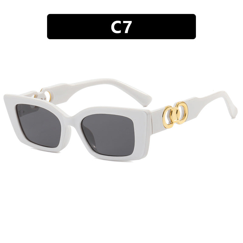 Damen modische quadratische Sonnenbrille mit goldenen Verzierungen Karnz