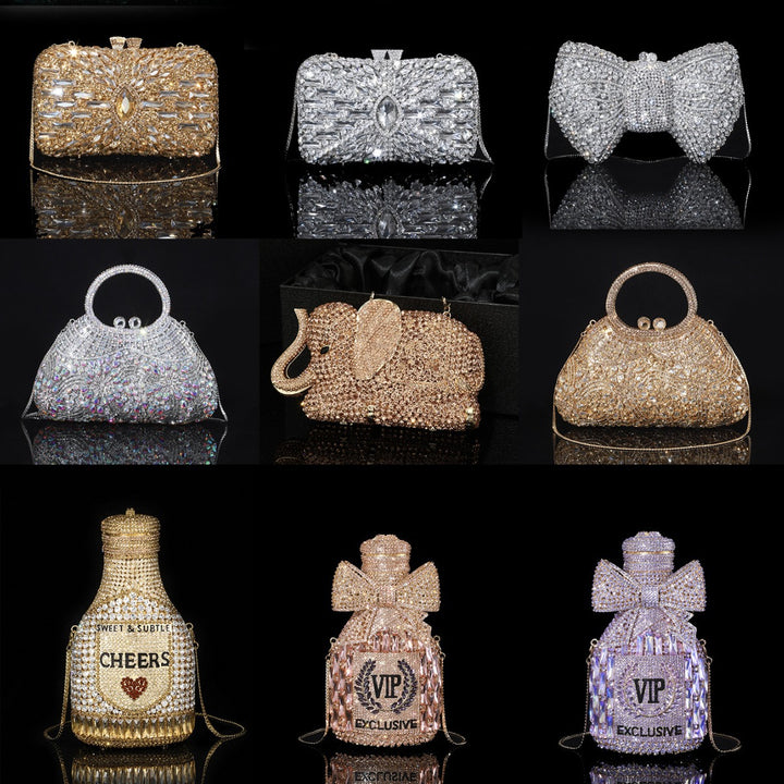 Blumenverzierte Abendhandtasche