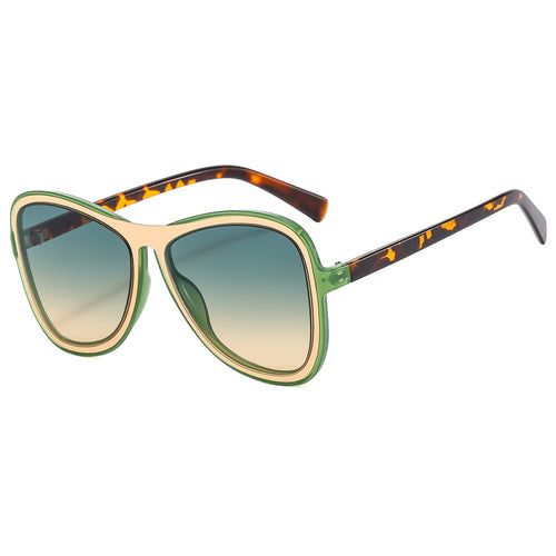 Damen oversized Sonnenbrille mit modernem Schildpatt-Design Karnz