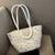 Damen Modische Handtasche mit buntem Baumwollgeflecht Karnz
