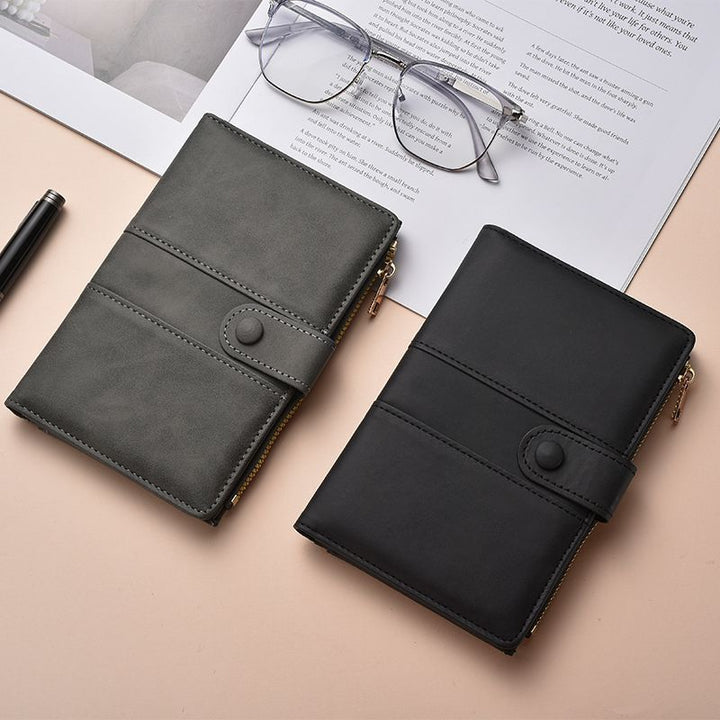 Premium Leder Reißverschluss Journal Organizer Karnz
