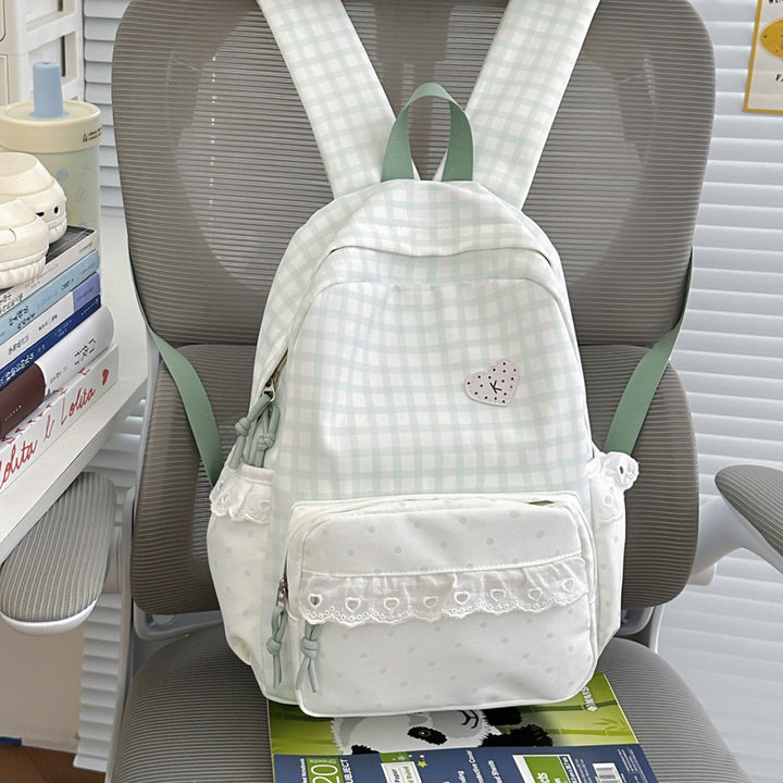 Verspielt Karomuster Rucksack