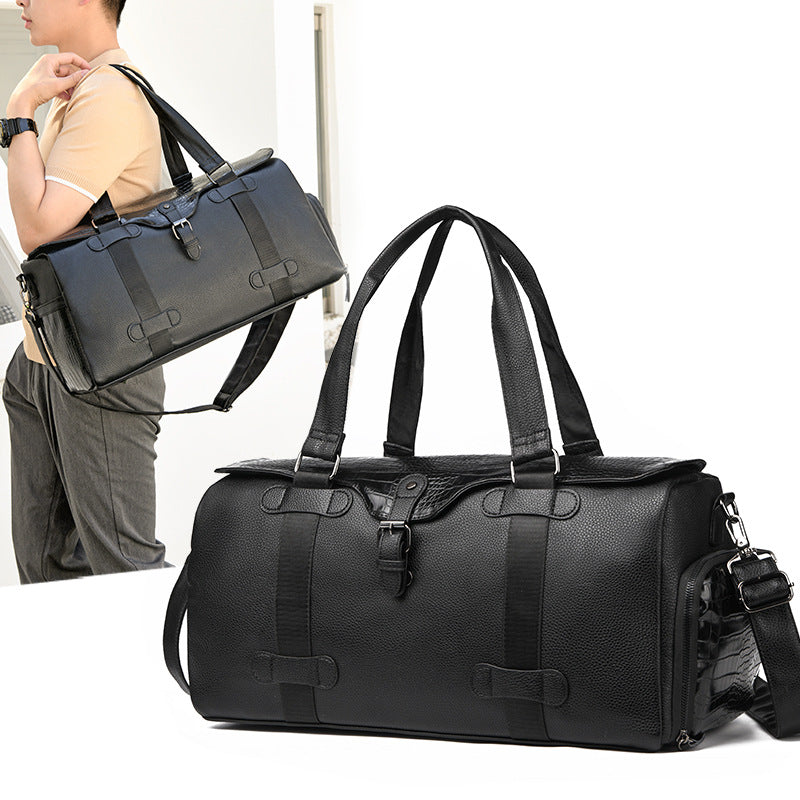 Klassische Leder Reise-Duffel-Tasche Karnz