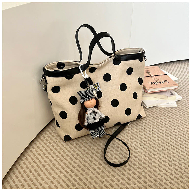 Polka Dot Zugband Schultertasche Karnz