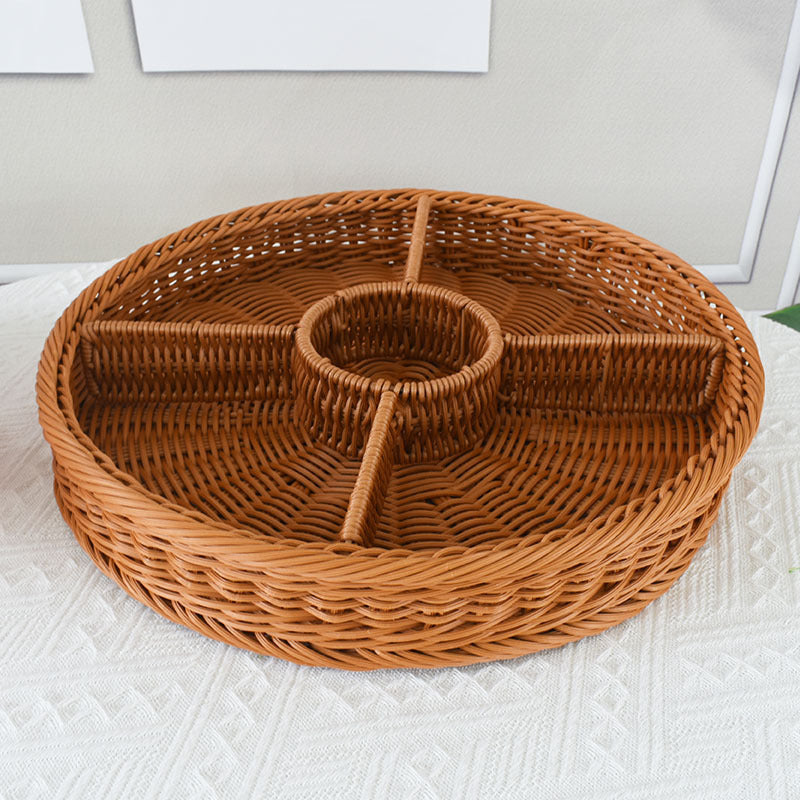 Artisan Woven Round Storage Tray Karnz