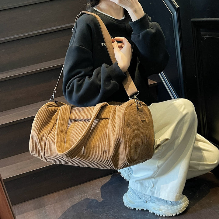 Texturierte Corduroy Reise-Duffel-Tasche Karnz
