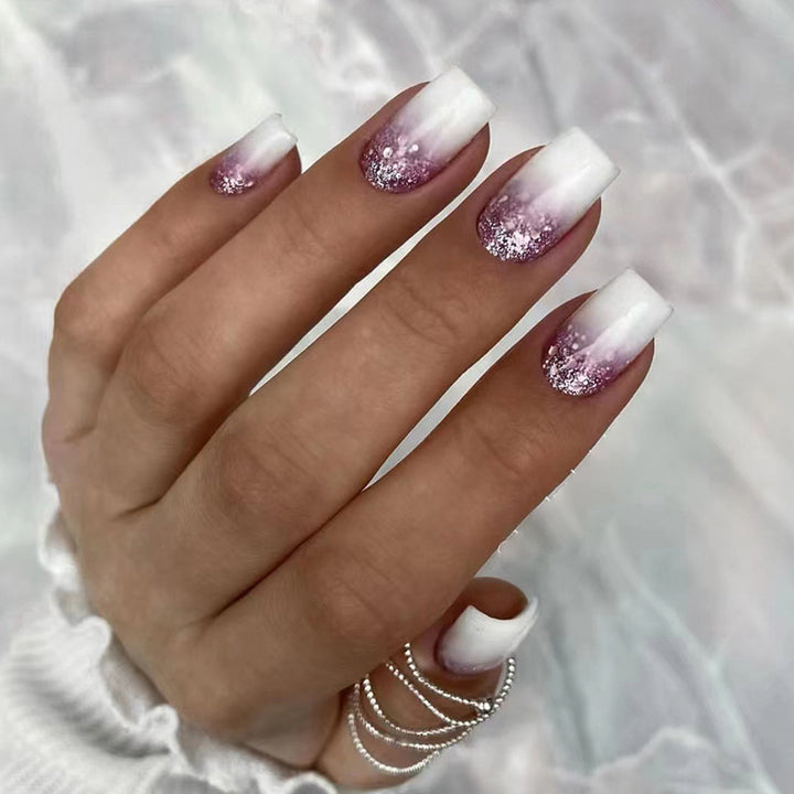 Glamouröse Glitzer-Stiletto Press-On Nägel Karnz