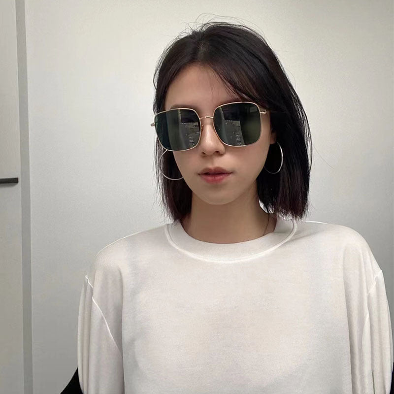 Damen Sonnenbrille mit modernem quadratischen Edelstahlrahmen und polarisierenden Gläsern Karnz