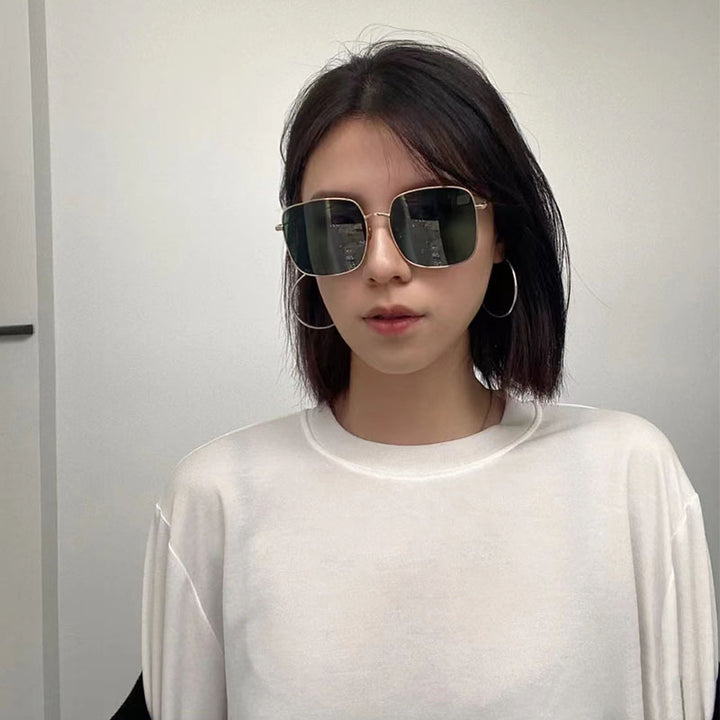 Damen Sonnenbrille mit modernem quadratischen Edelstahlrahmen und polarisierenden Gläsern Karnz