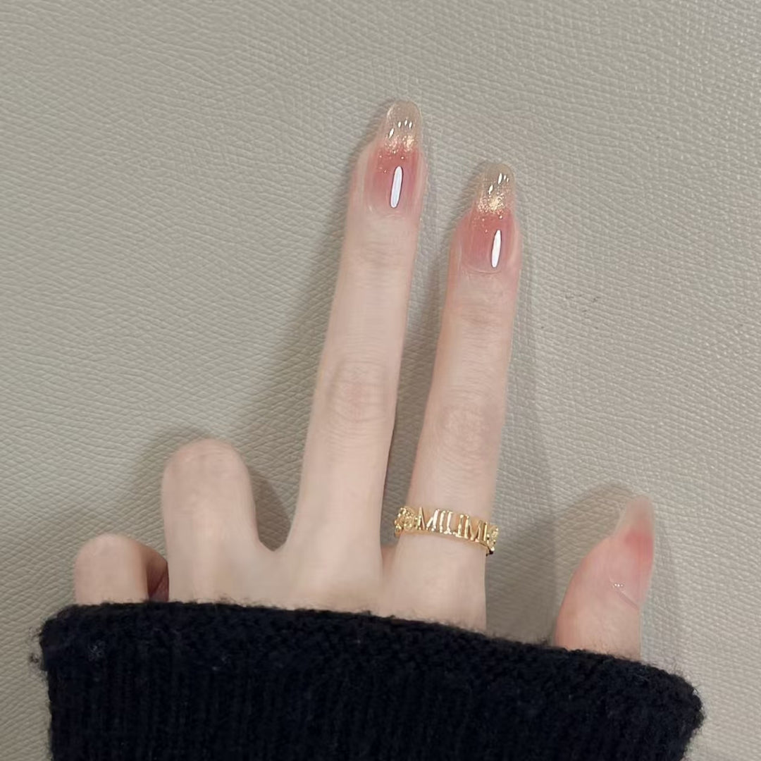 Elegante Ombre Glitzer Nagelverlängerungen