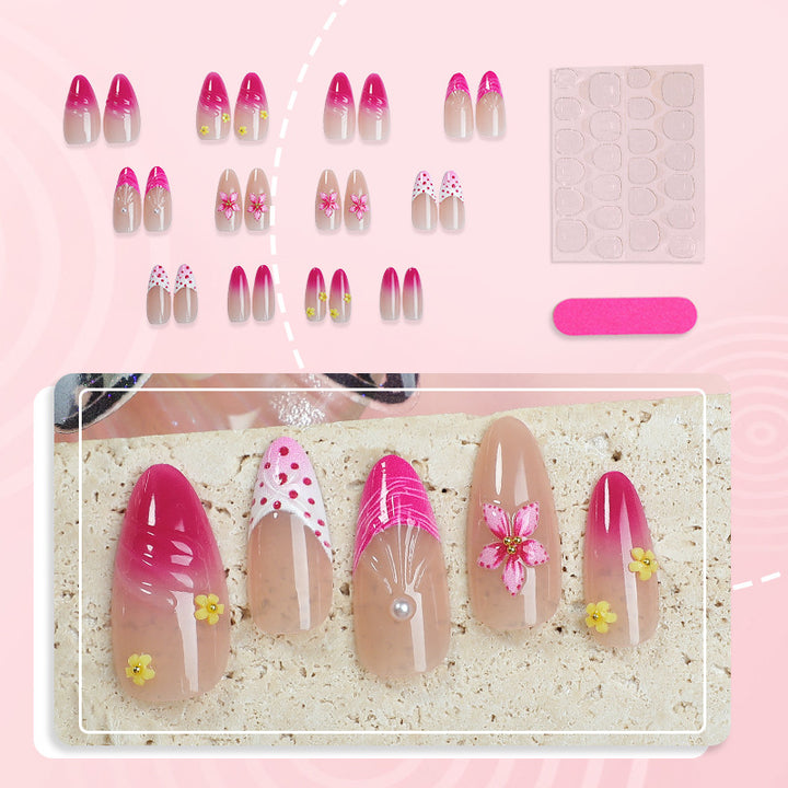 Künstlerisches Floral Press-On Nagel Set 1790738367