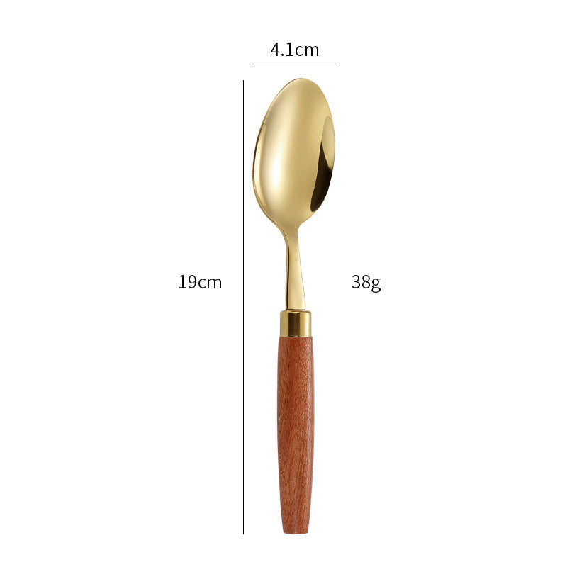 Eleganter Dessertlöffel mit Ergonomischem Holzgriff Karnz