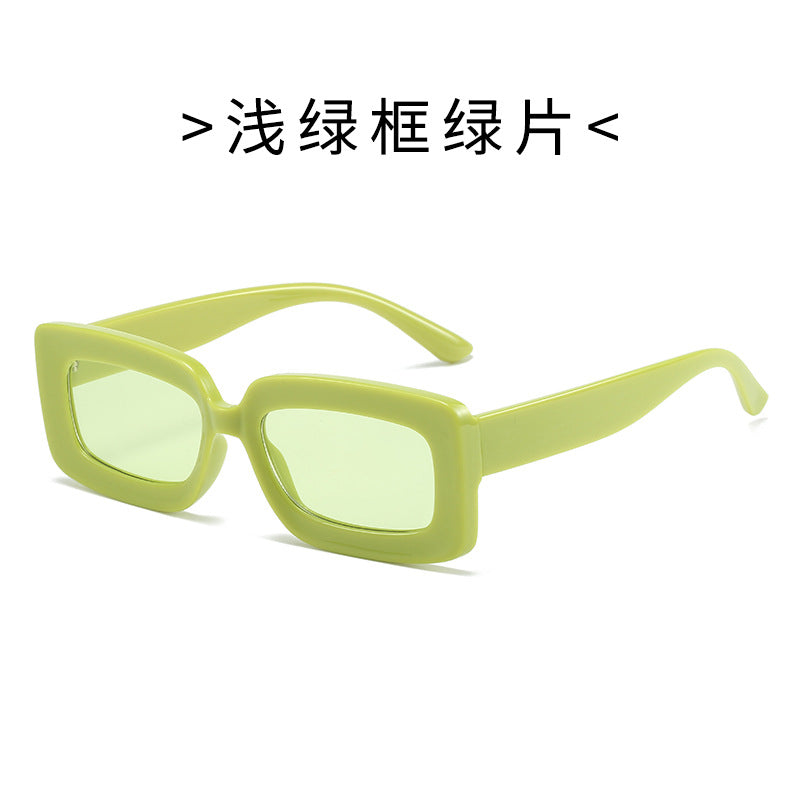 Damen Modische Schildkröten-Sonnenbrille mit rechteckigem Rahmen und Verlaufsgläsern Karnz