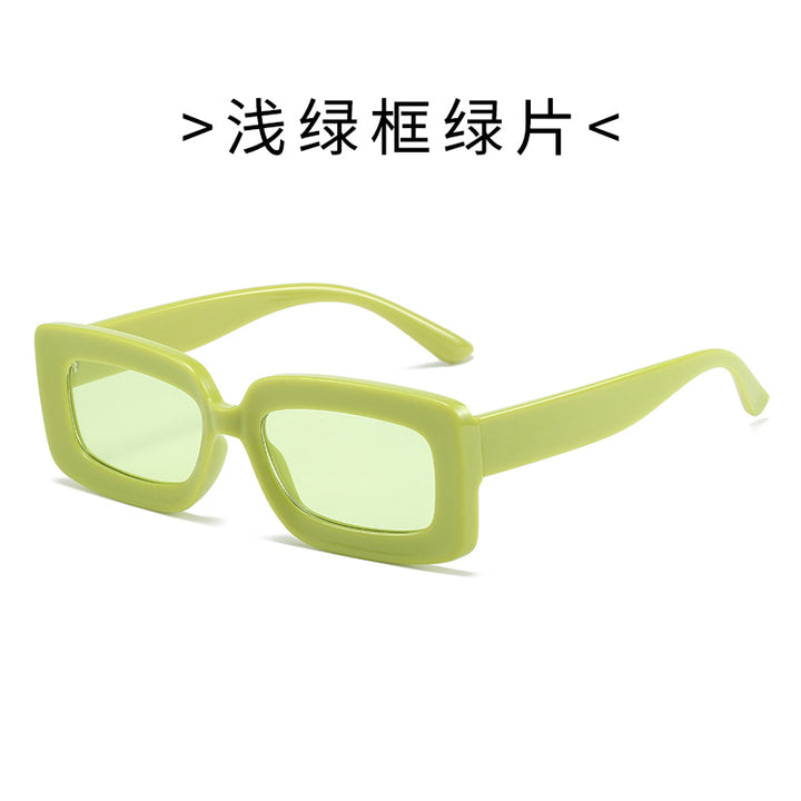 Damen Modische Schildkröten-Sonnenbrille mit rechteckigem Rahmen und Verlaufsgläsern Karnz