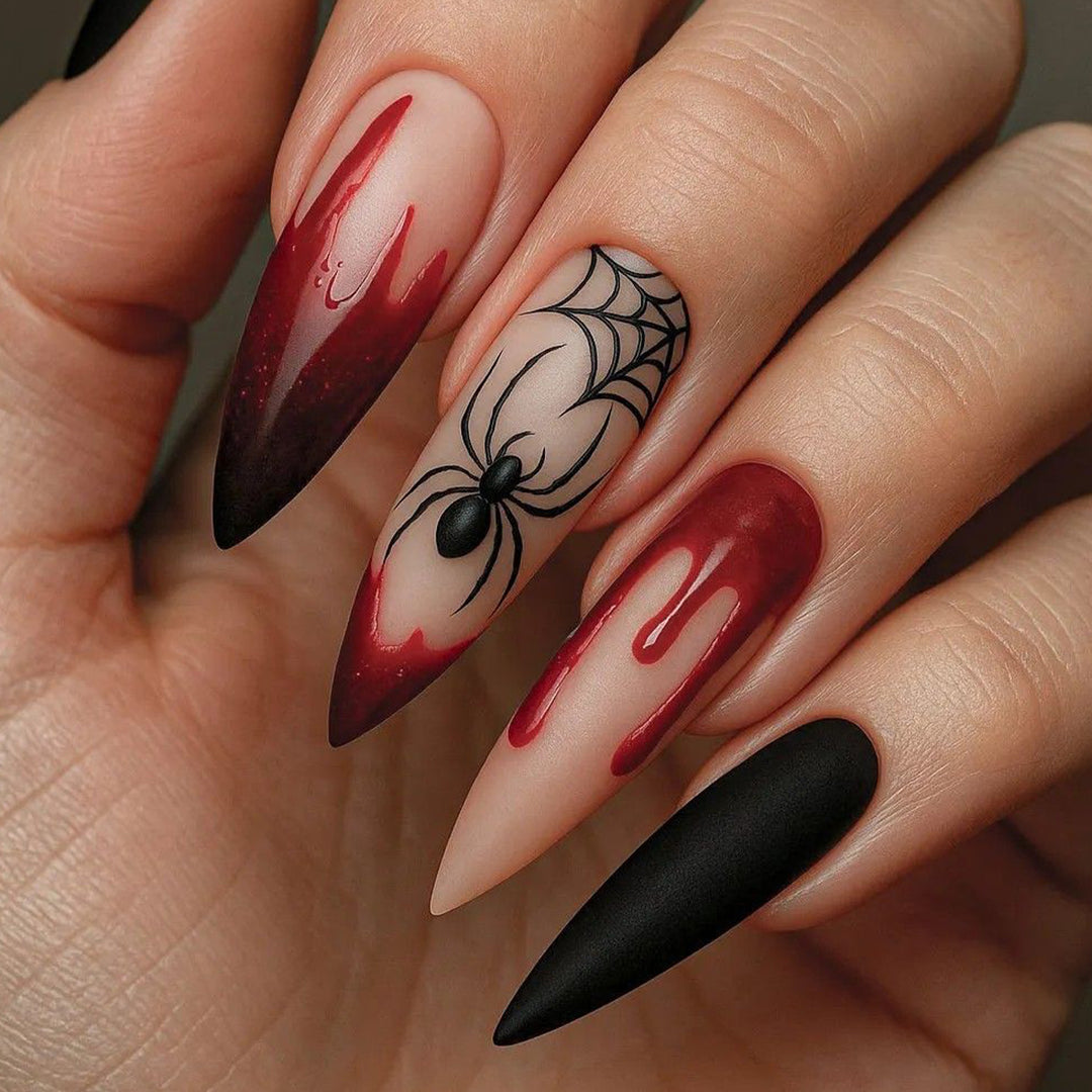 Gothic Halloween-Themen Stiletto Nagel Kunst Verlängerungen Karnz 1789713400