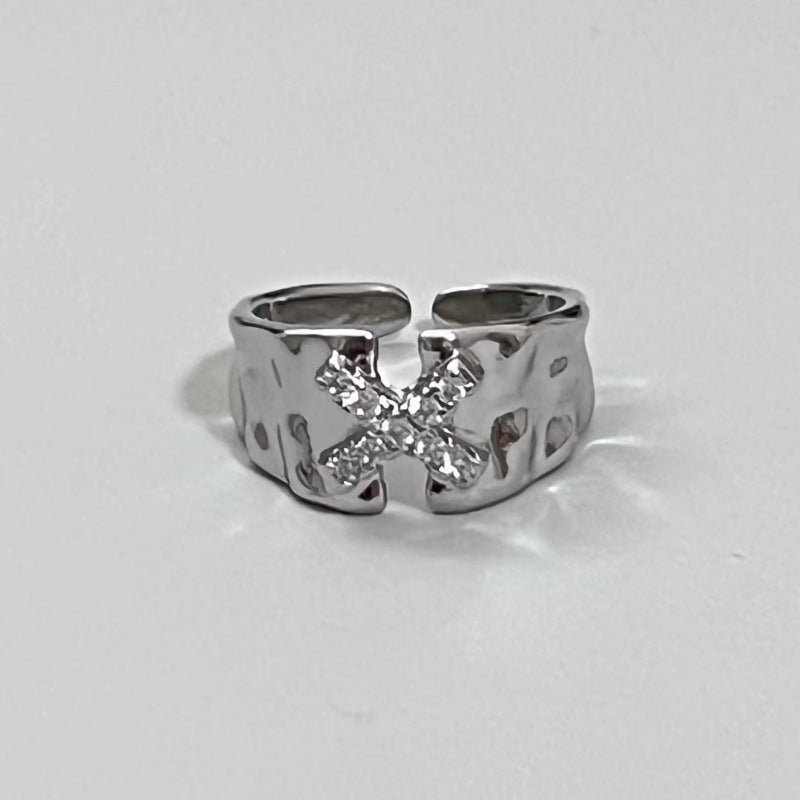 Trendiger Offener Ring mit Zirkonia-Akzent Karnz