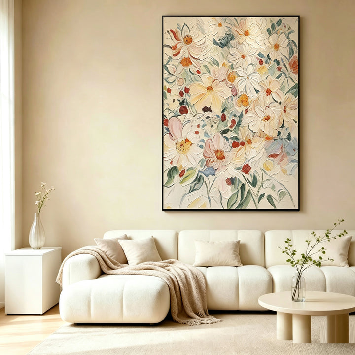 Blumige Dekorative Leinenkunst