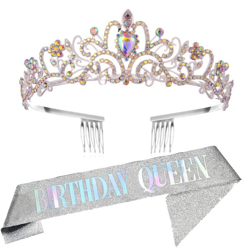 Damen Festliche Tiara mit schimmernden Strasssteinen Karnz