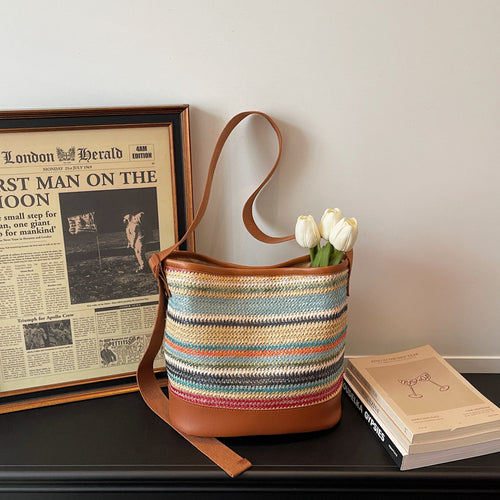 Boho Chic Woven Schultertasche