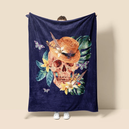 Künstlerische Schädel-Themen-Fleece-Decke