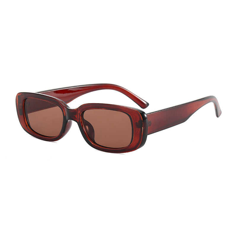 Damen modische Retro-Sonnenbrille mit rechteckigem Rahmen Karnz