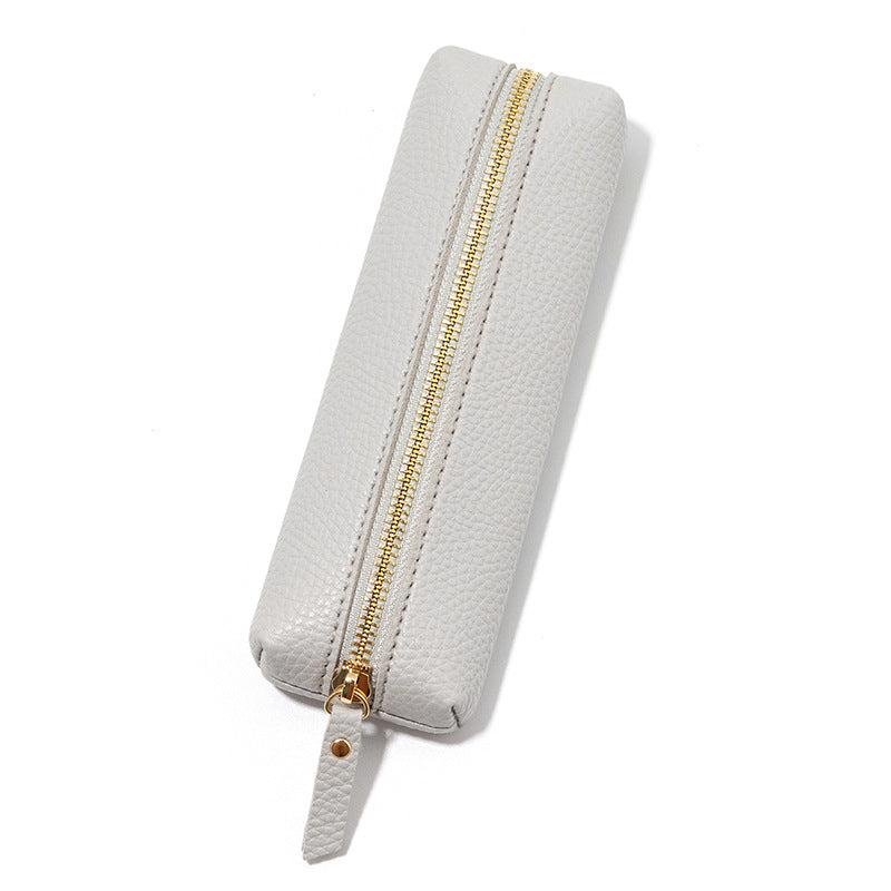 Premium Leder Reißverschluss Bleistift Etui Karnz