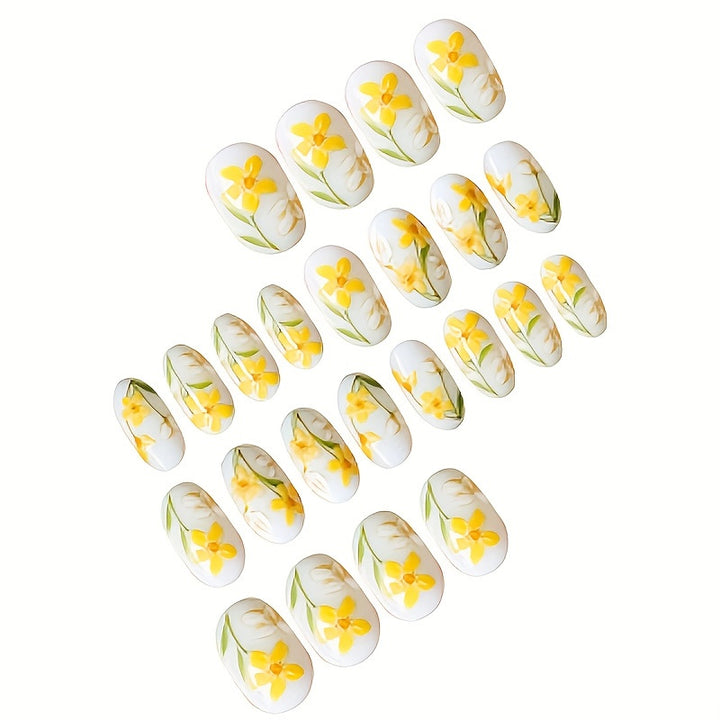 Blumen-Themen Press-on-Nagelkunst-Set Karnz