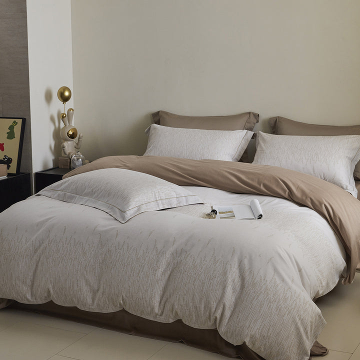 Ombre gestreiftes Baumwollsatin Bettbezug-Set