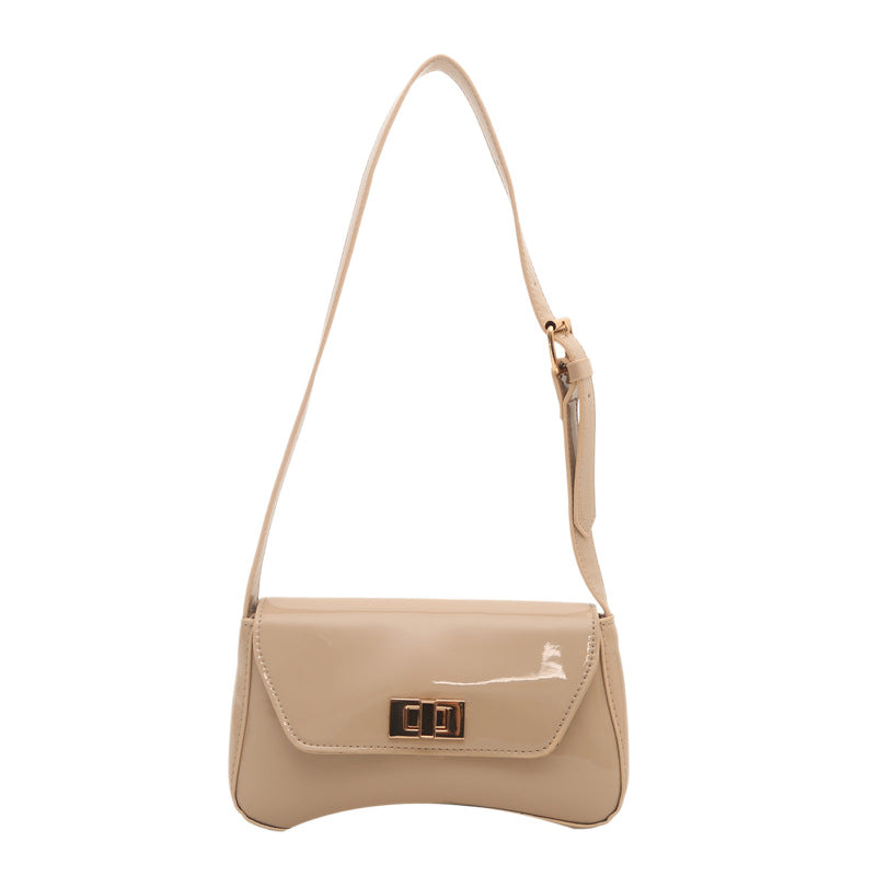 Elegante patentierte Leder Mini-Schultertasche