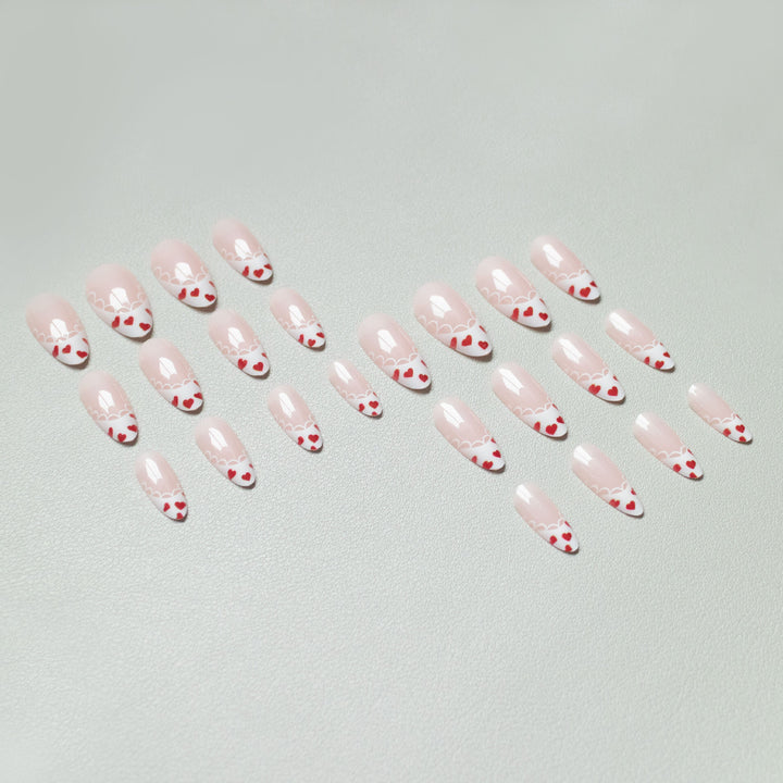 Herz-akzentiertes Acryl-Nail-Art-Set