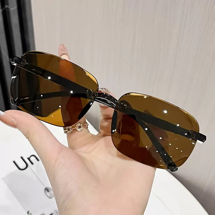 Moderne oversized rechteckige Sonnenbrille Karnz
